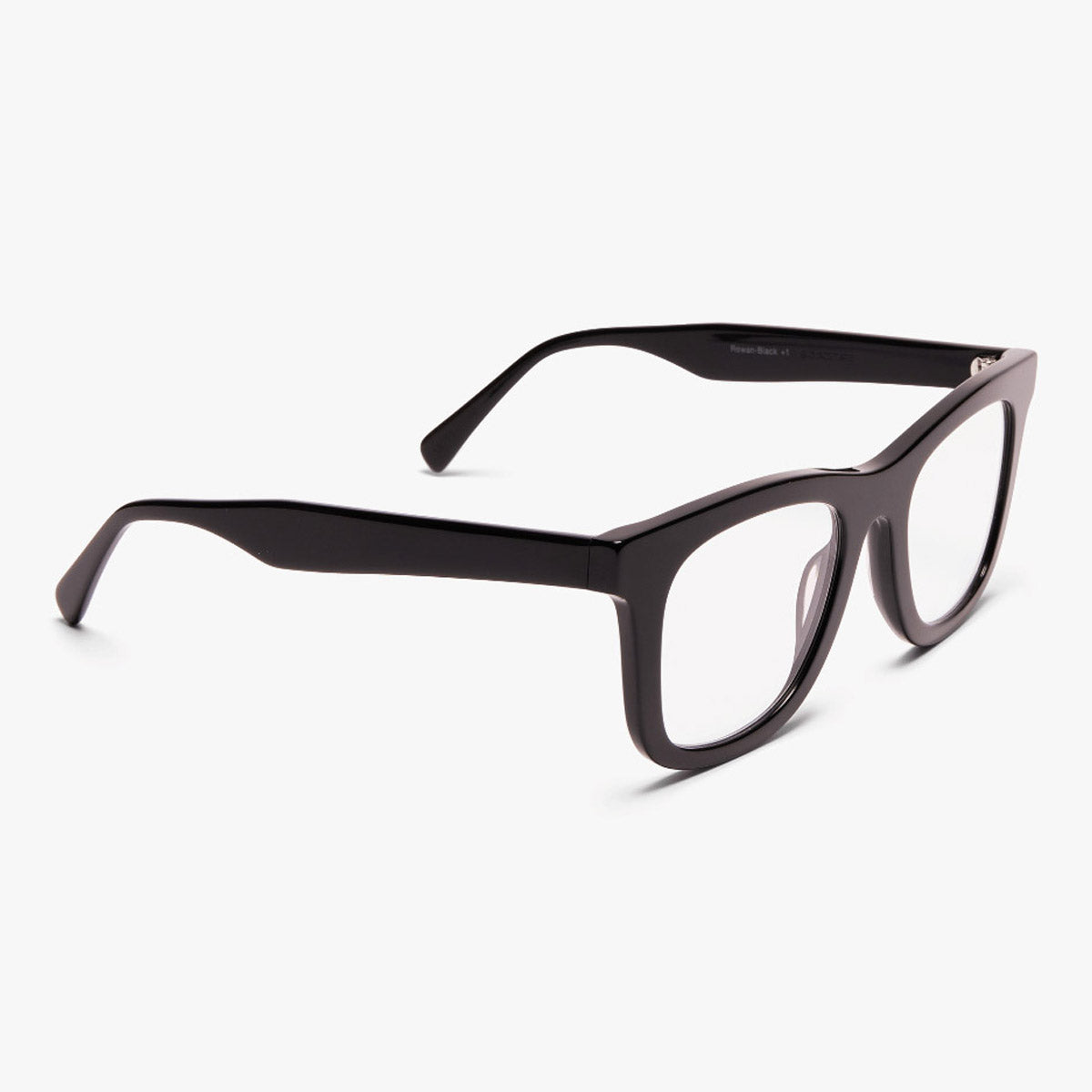 Luxreaders stylish Samsø Black Reading glasses. Made from Bio-acetate in a Square shape.