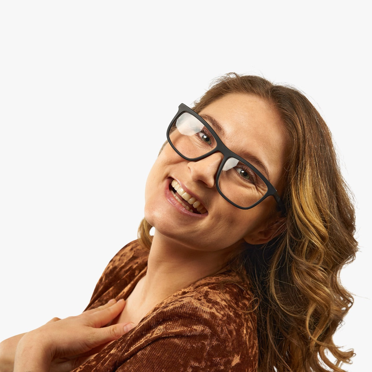 Luxreaders stylish Women's Oslo Black Reading glasses. Made from Acetate in a Square shape.