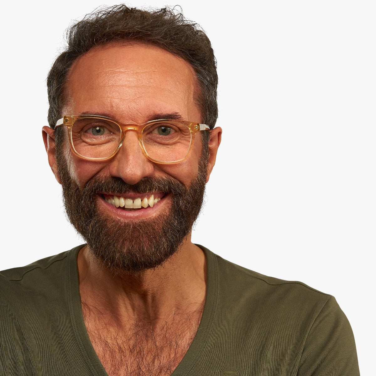 Luxreaders stylish Men's Bornholm Crystal Lemon Reading glasses. Made from Acetate in a Square shape.