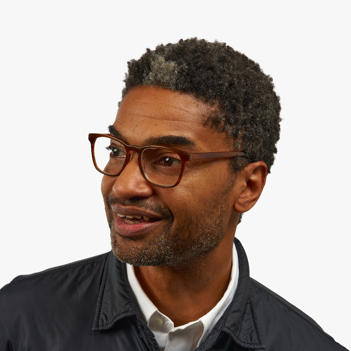 Luxreaders stylish Bornholm Shiny Walnut Reading glasses. Made from Acetate in a Square shape.