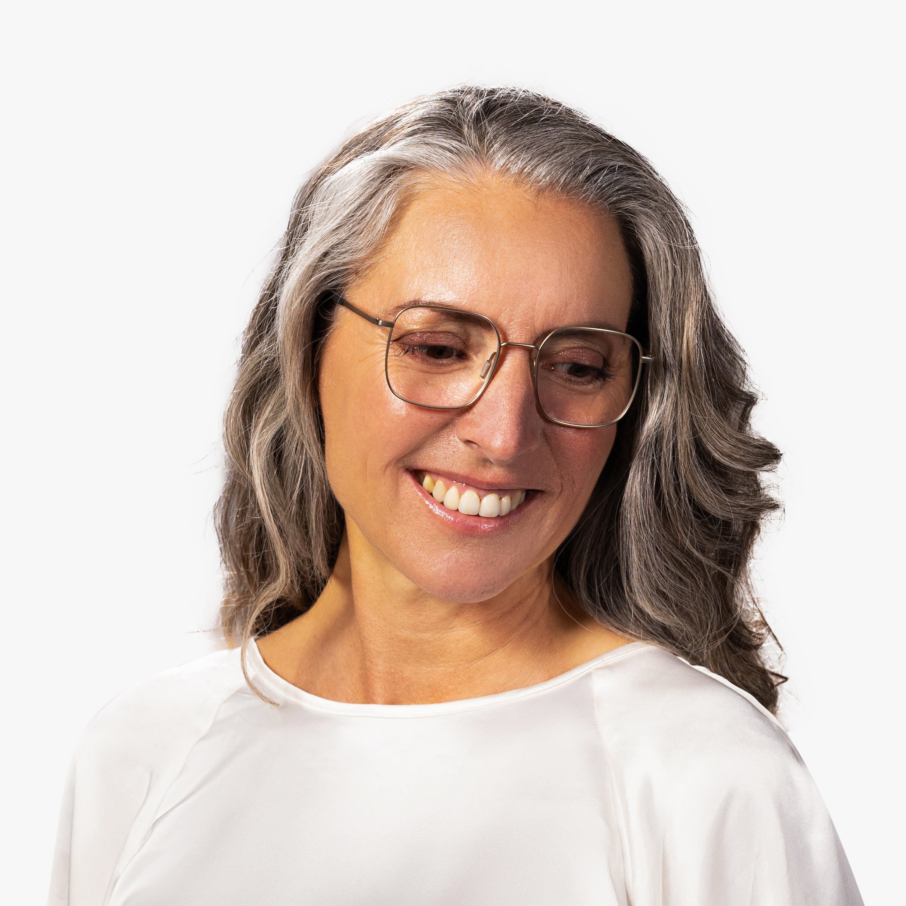 Luxreaders stylish Women's Båstad Gold Reading glasses. Made from Titanium in a Round shape.