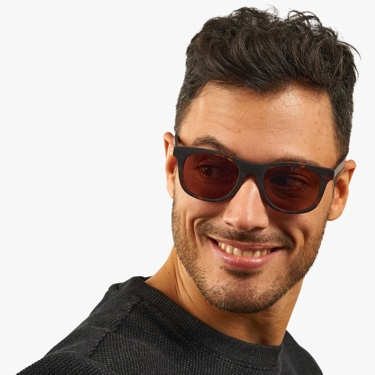 Luxreaders stylish Men's Malmö Dark Turtle Sunglasses. Made from Acetate in a Square shape.