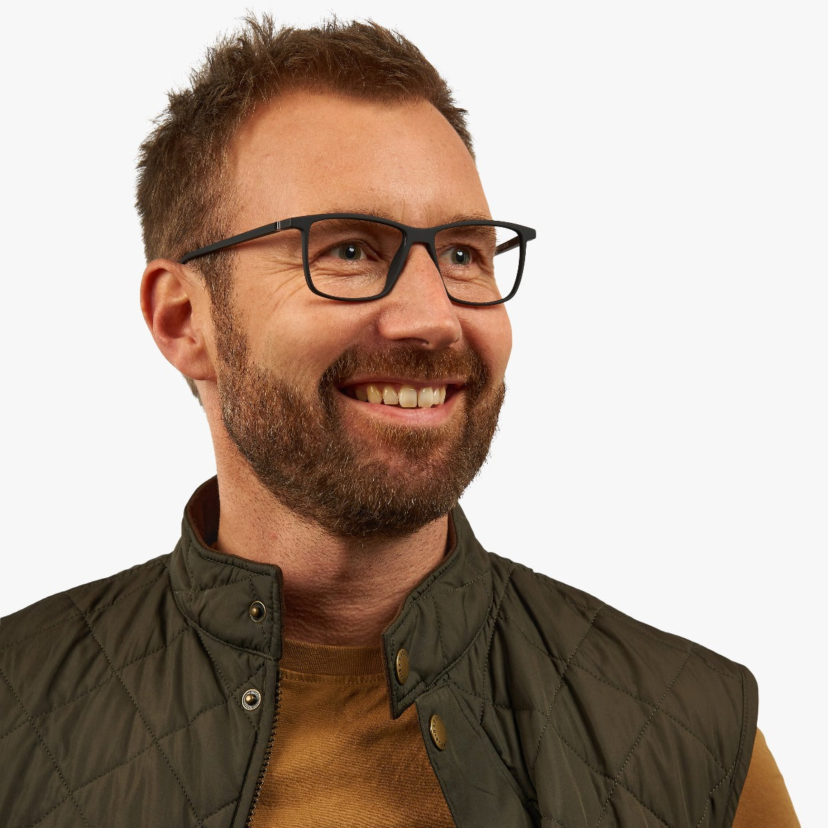 Luxreaders stylish Men's København Black Blue light glasses. Made from Rubber in a Square shape.