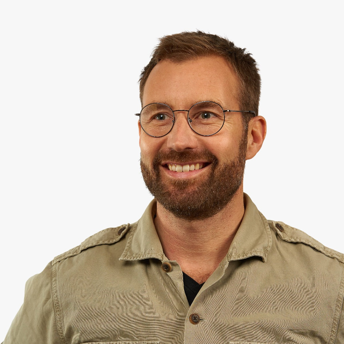 Luxreaders stylish Men's Tromsø Gun Reading glasses. Made from Stainless steel in a Round shape.