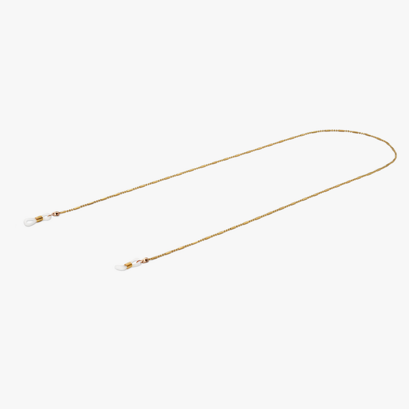 Fine gold eyewear chain with a sleek design