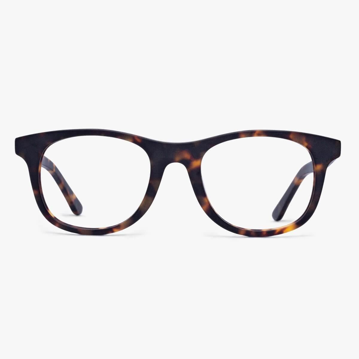 Luxreaders stylish Women's Malmö Dark Turtle Reading glasses. Made from Acetate in a Square shape.