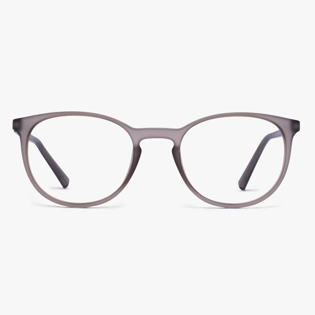 Luxreaders stylish Women's Stockholm Grey Reading glasses. Made from Rubber in a Iconic shape.