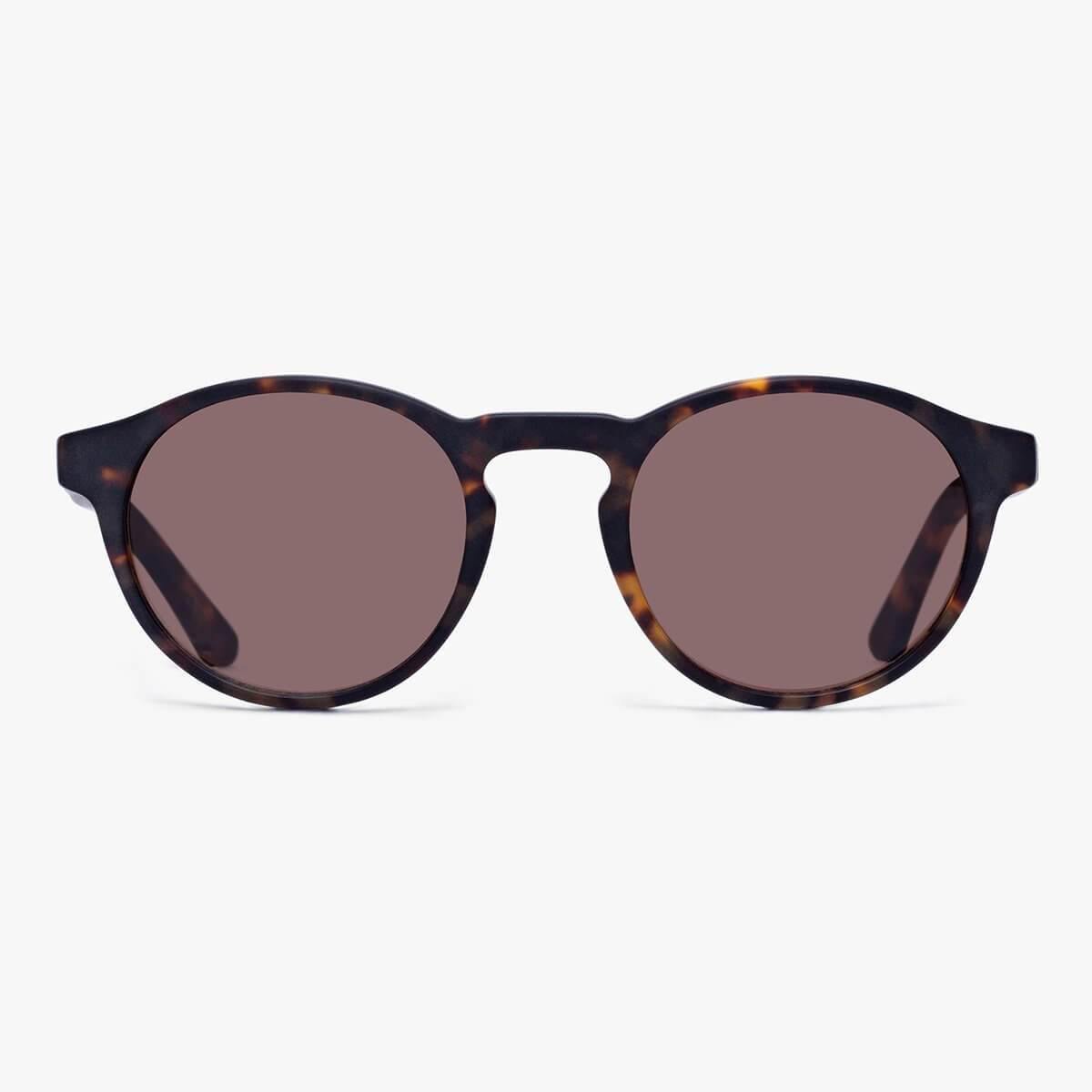 Luxreaders stylish Women's Trondheim Dark Turtle Sunglasses. Made from Acetate in a Round shape.