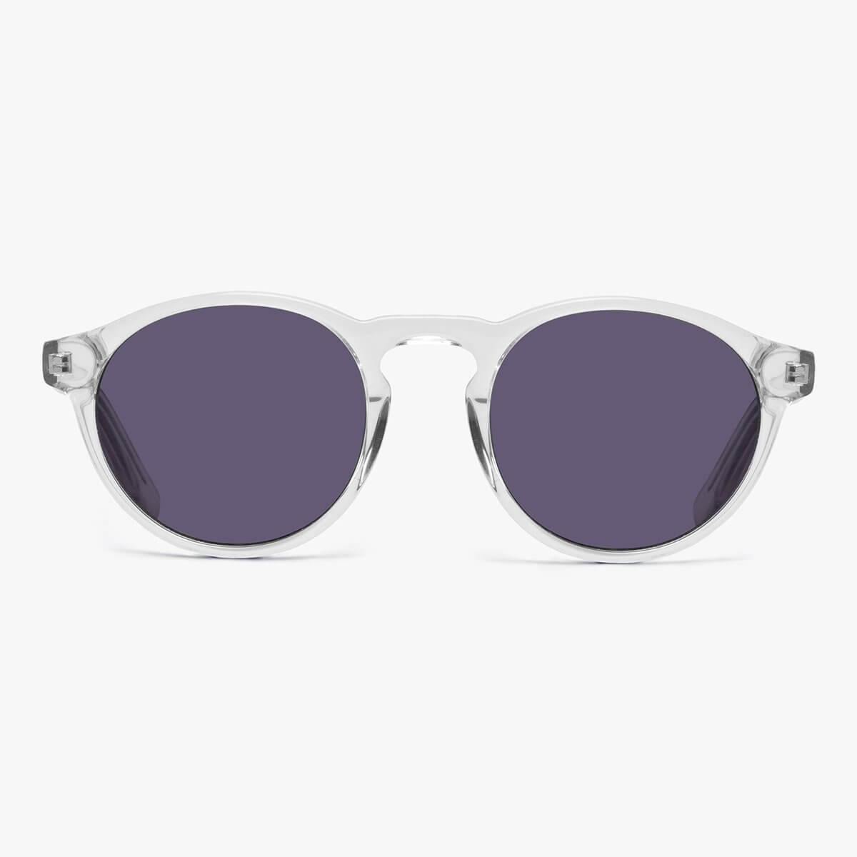 Luxreaders stylish Women's Trondheim Crystal White Sunglasses. Made from Acetate in a Round shape.