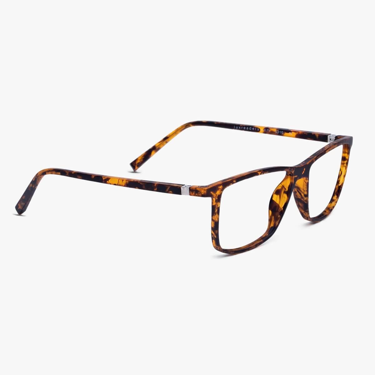 Luxreaders stylish Men's København Turtle Blue light glasses. Made from Rubber in a Square shape.