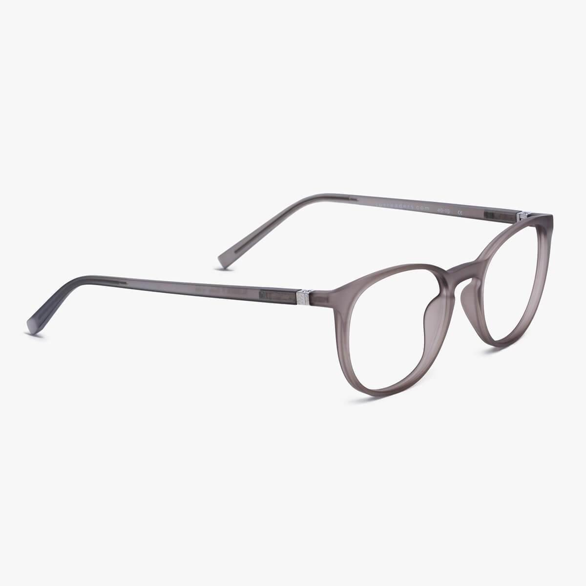 Luxreaders stylish Men's Stockholm Grey Blue light glasses. Made from Rubber in a Iconic shape.