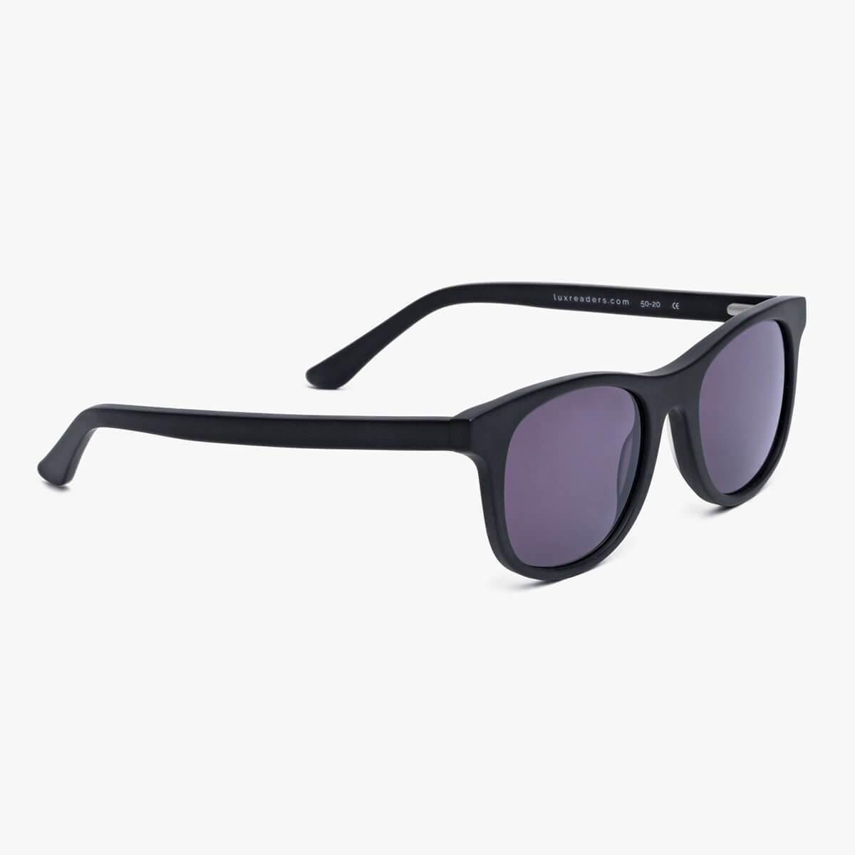 Luxreaders stylish Malmö Black Sunglasses. Made from Acetate in a Square shape.