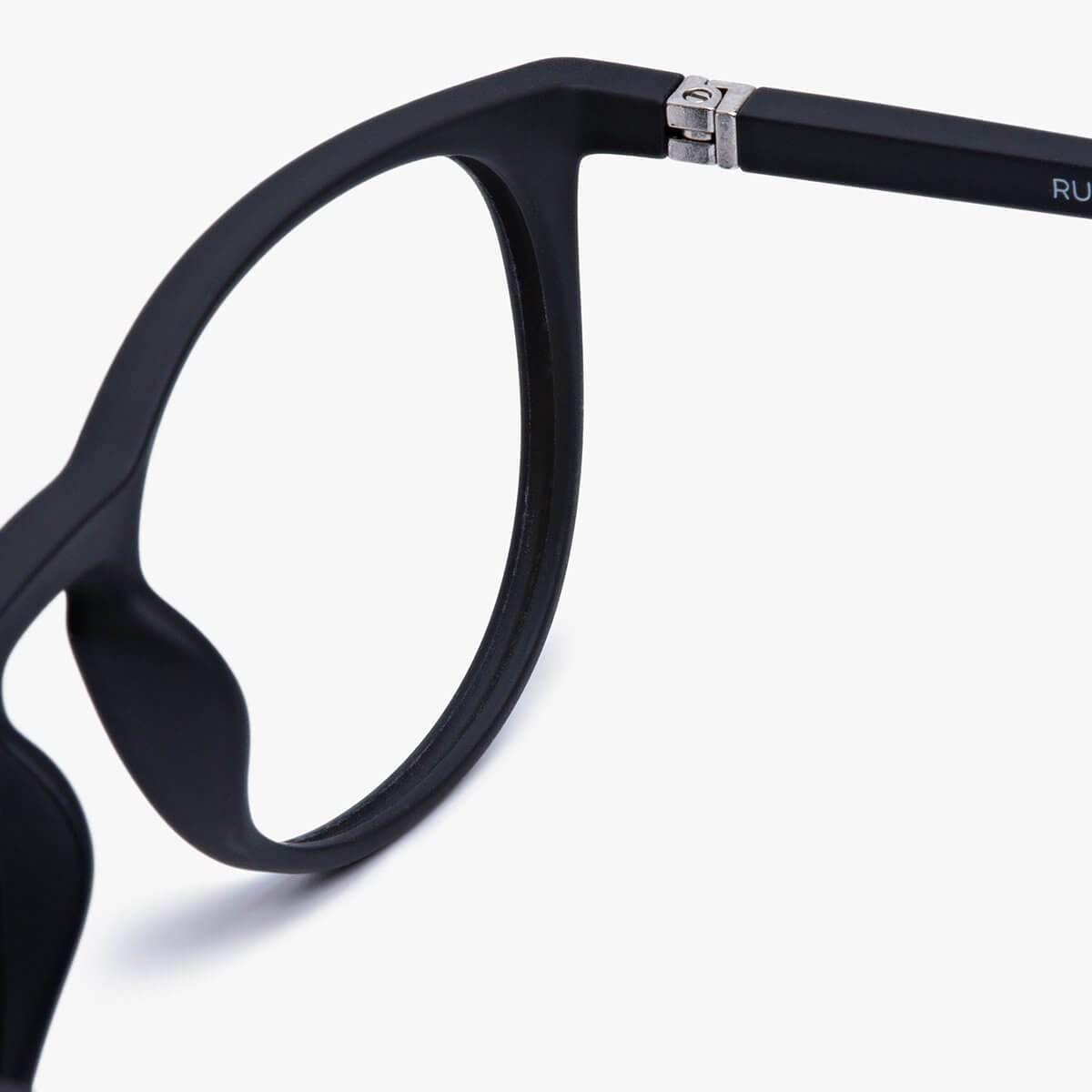 Luxreaders stylish Women's Stockholm Black Blue light glasses. Made from Rubber in a Iconic shape.