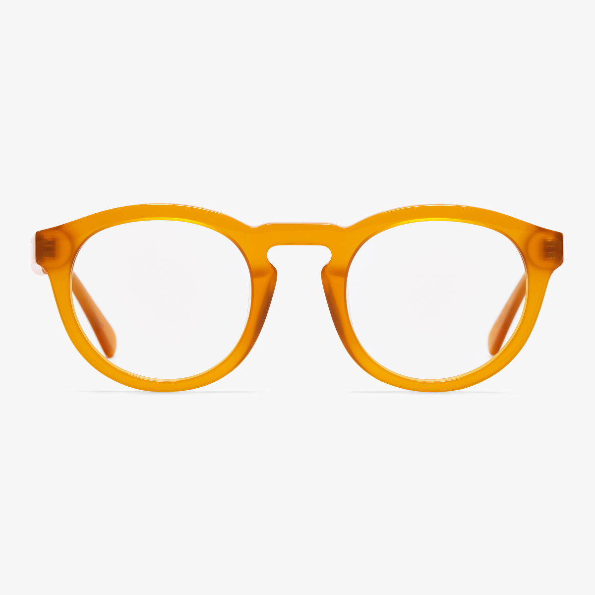 Gråsten Crystal Honey round reading glasses in amber color