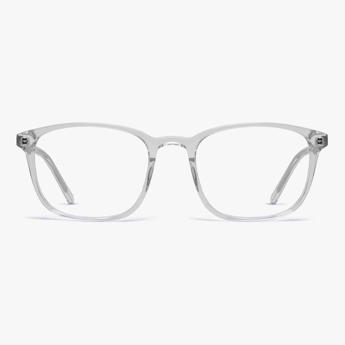 Clear crystal white reading glasses with square frame design
