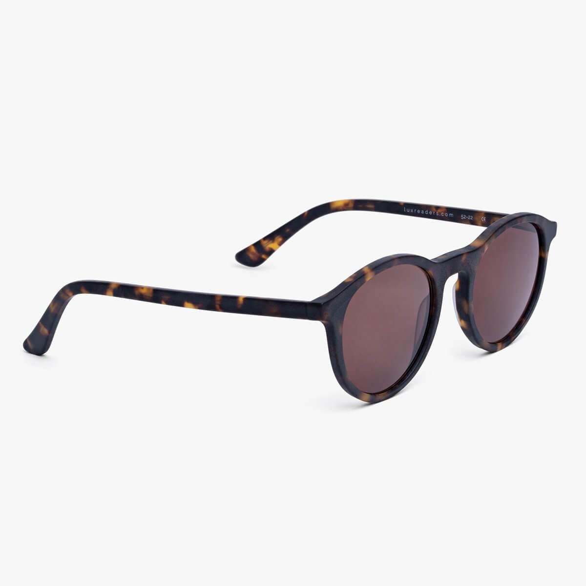Men's Løkken Dark Turtle sunglasses with round tortoiseshell frame by Luxreaders