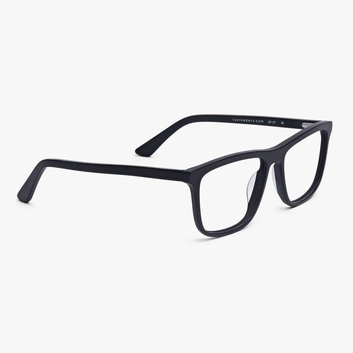 Men's Oslo Black rectangular reading glasses with black frame