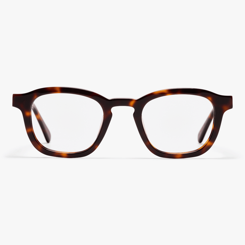 Tortoiseshell square reading glasses