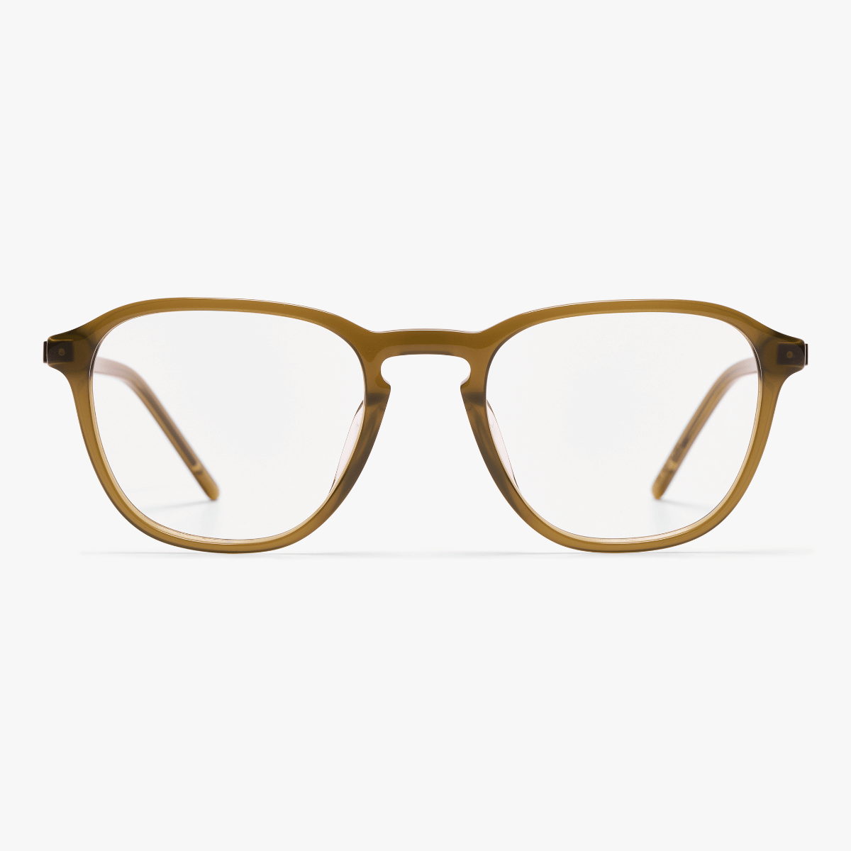 Men's Rønne shiny olive glasses with rectangular frame