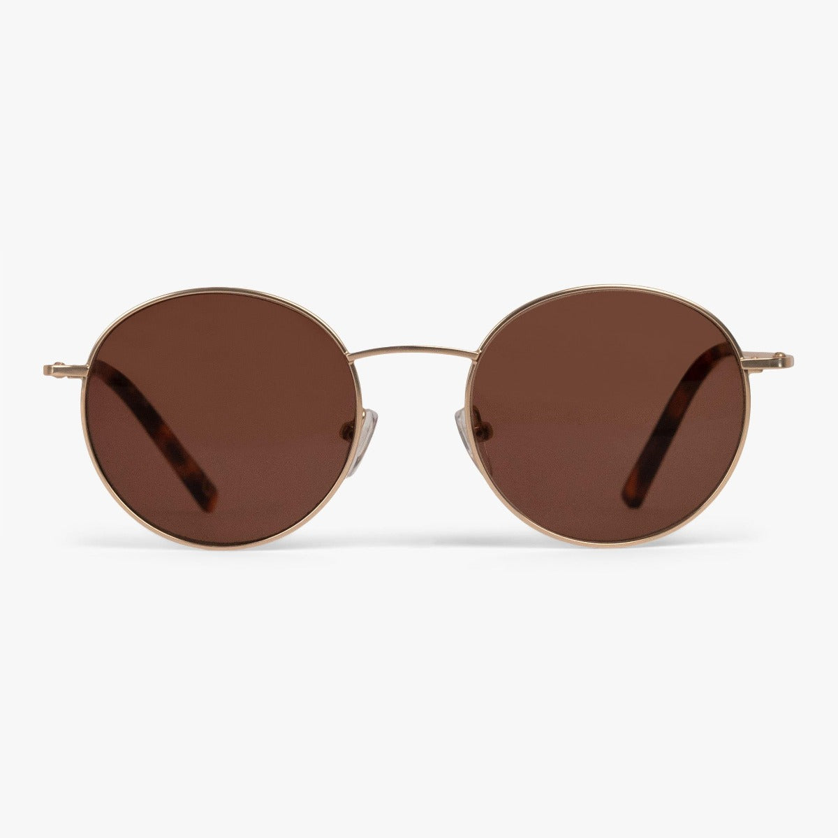 Luxreaders stylish Tromsø Gold Sunglasses. Made from Stainless steel in a Round shape.