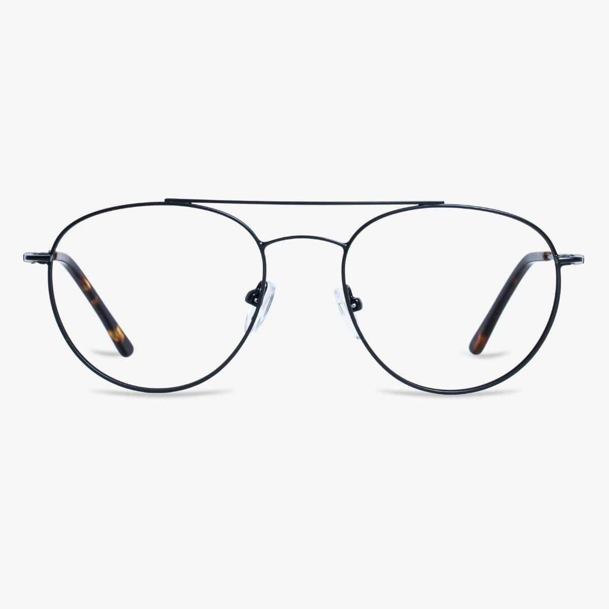 Luxreaders stylish Women's Göteborg Black Reading glasses. Made from Stainless steel in a Round shape.
