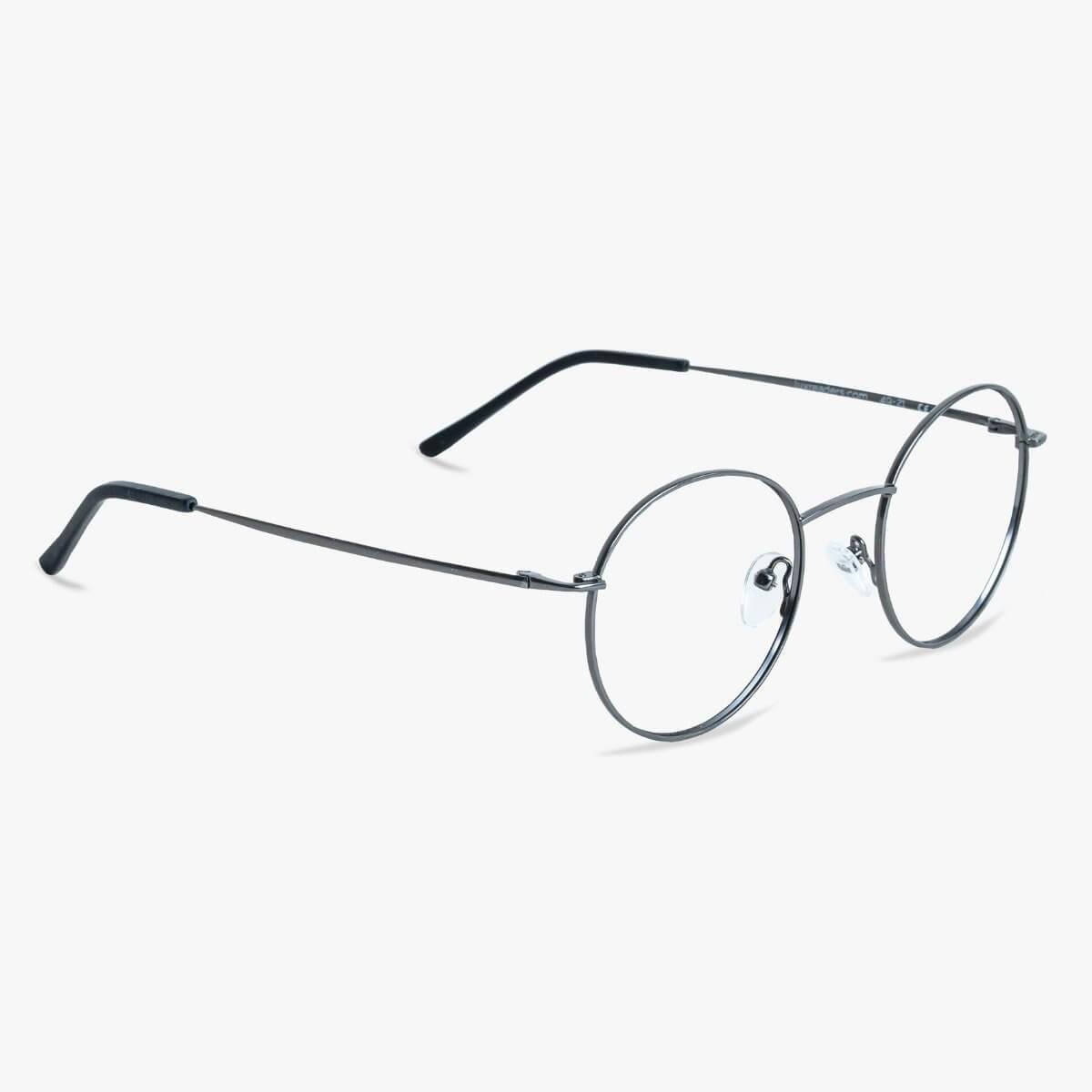 Round metal frame reading glasses with thin temples