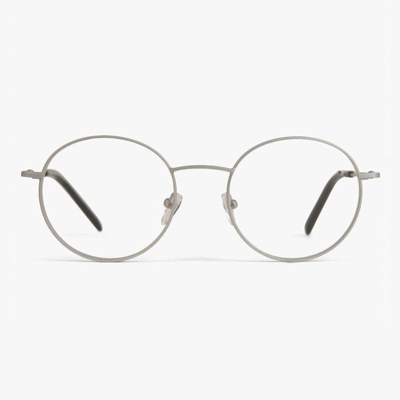 Round silver metal reading glasses