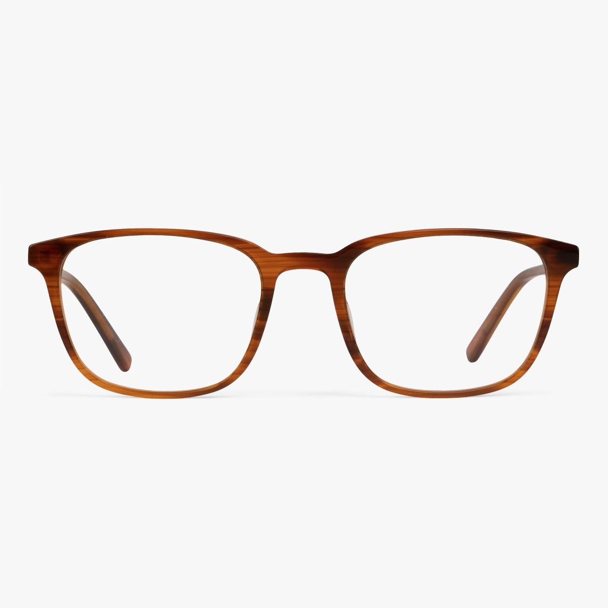 Women's Ebeltoft shiny walnut reading glasses with rectangular frames
