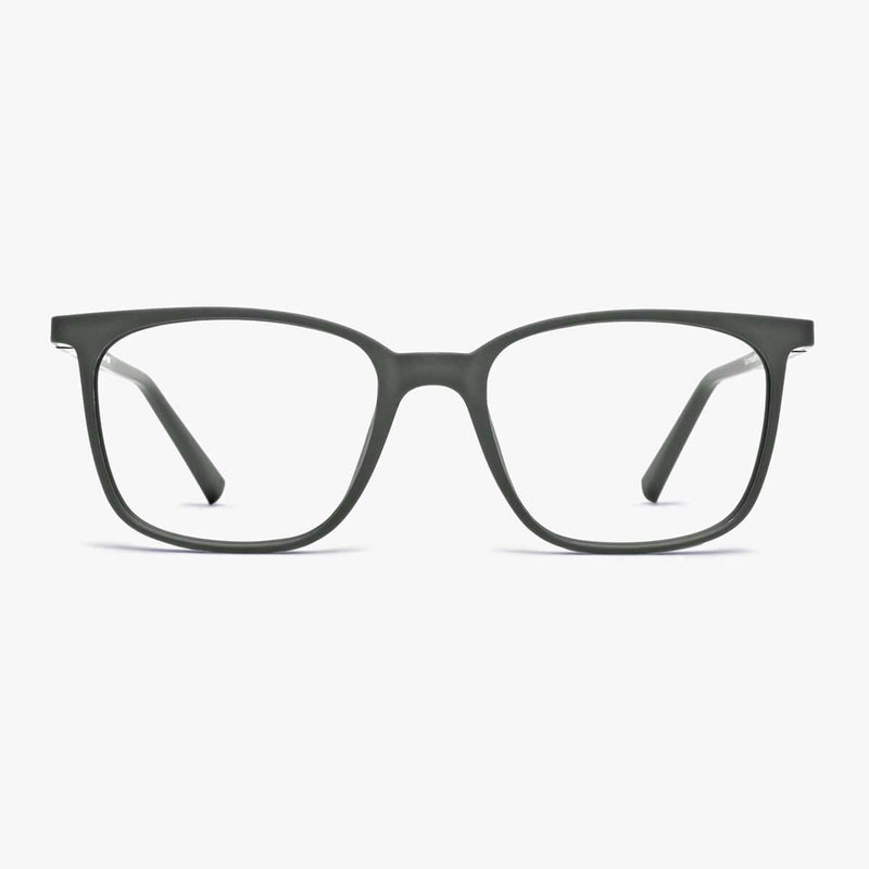 Women's Fyn Dark Army rectangular glasses with dark green frame