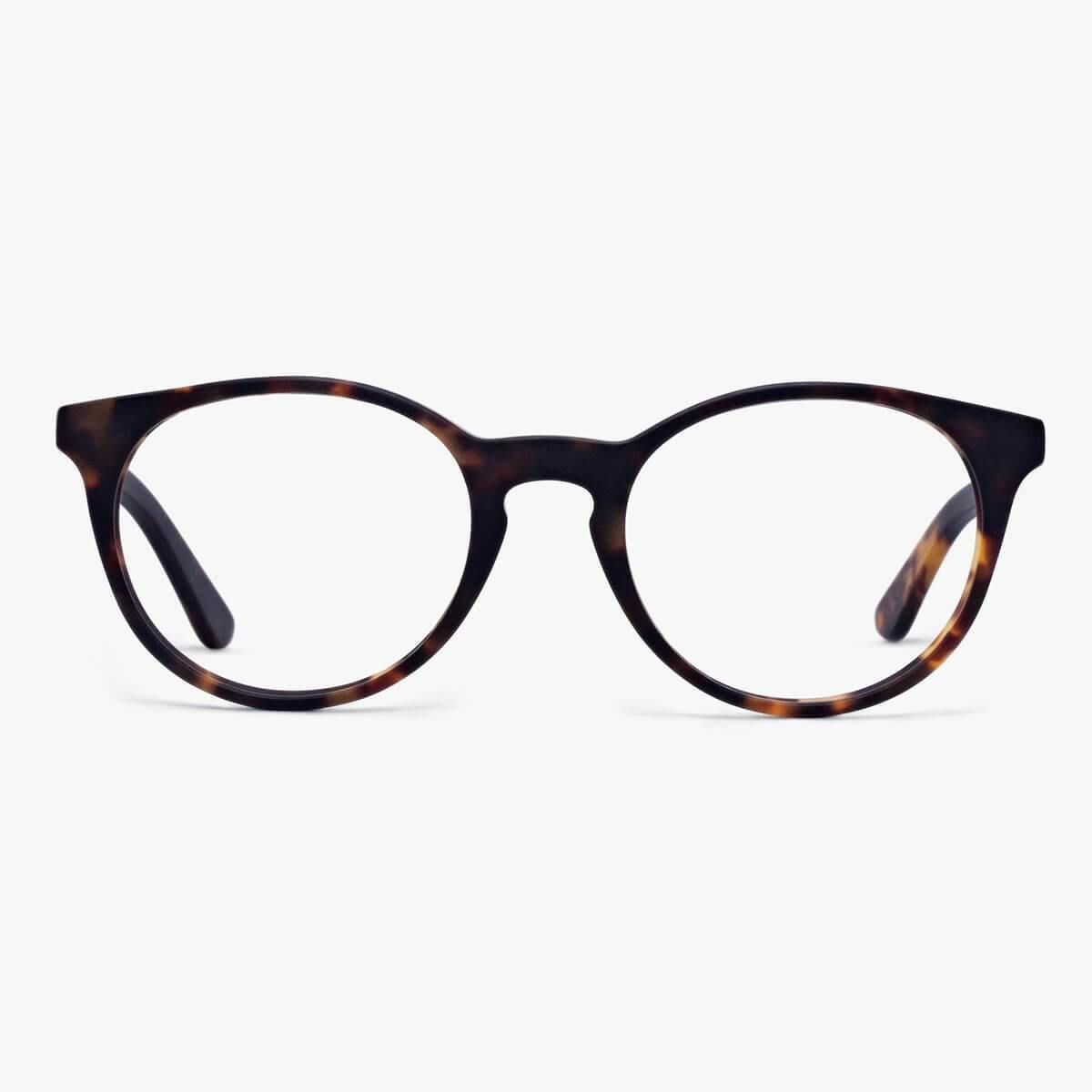 Women's dark turtle Örebro glasses with round frames