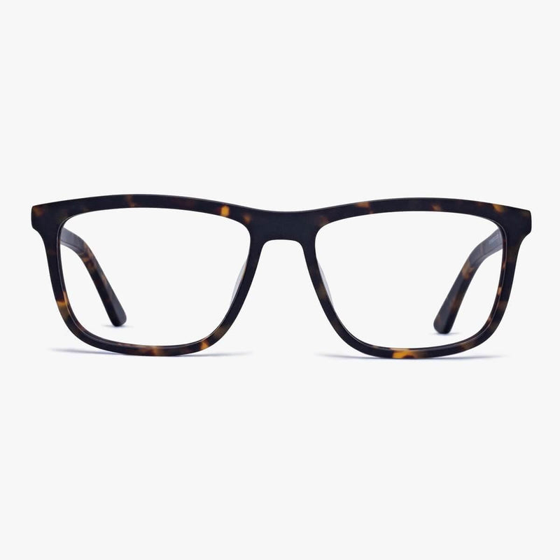 Women's Oslo Dark Turtle eyeglasses with rectangular tortoiseshell frame
