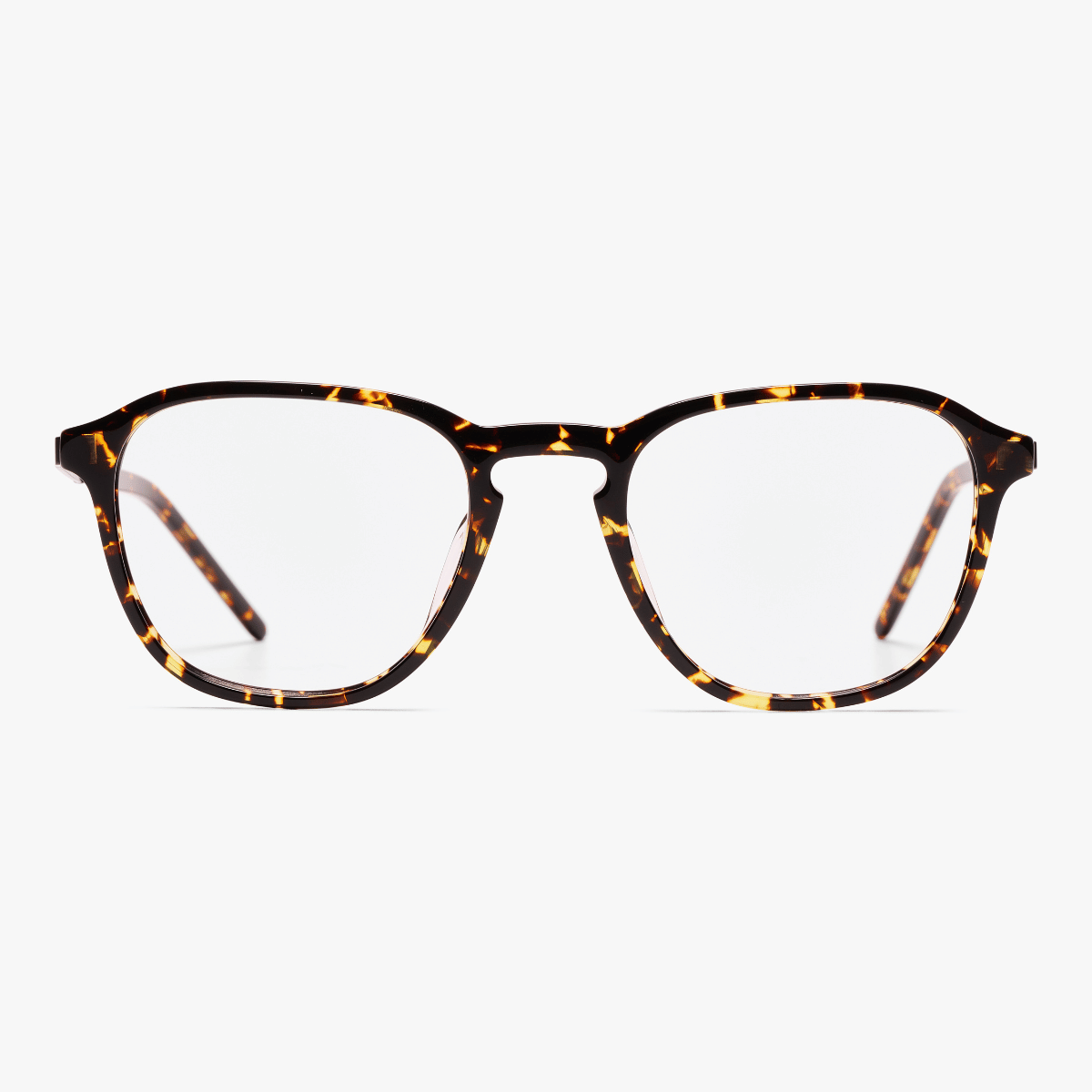 Tortoiseshell eyeglasses with a round frame style
