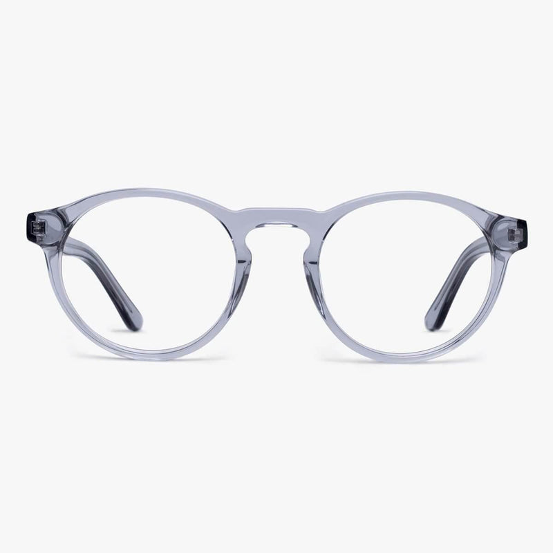Round crystal grey women's reading glasses