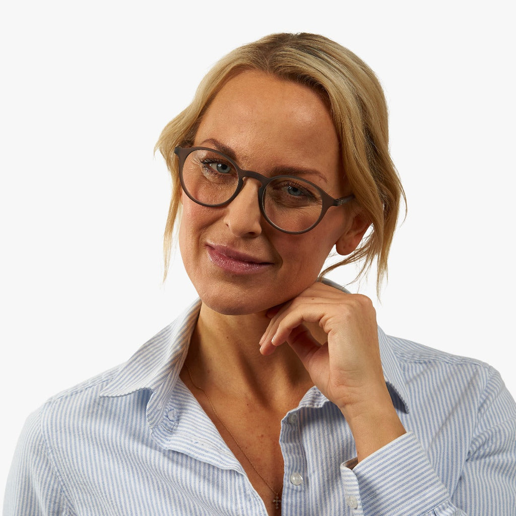 Women's Wood Grey Blaulichtfilter Brillen - Luxreaders.de